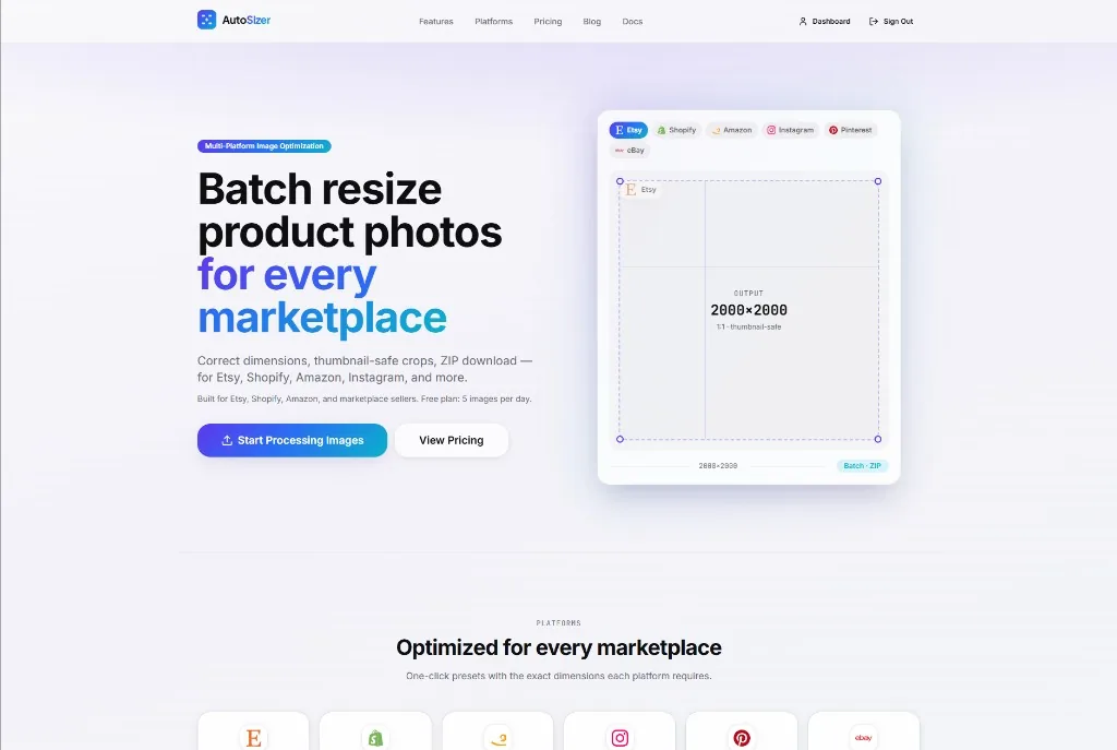 AutoSizer: Product photos sized for every marketplace