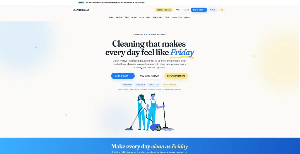 Clean Fridays: Australian cleaning marketplace